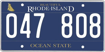 RI license plate 047808
