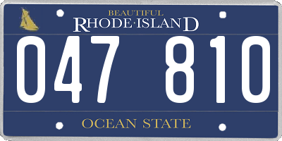 RI license plate 047810