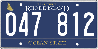 RI license plate 047812