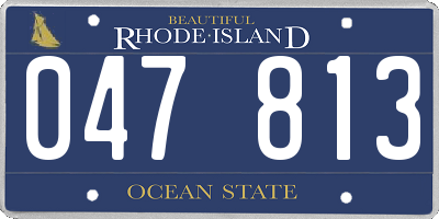 RI license plate 047813