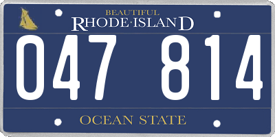 RI license plate 047814