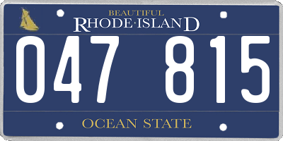 RI license plate 047815