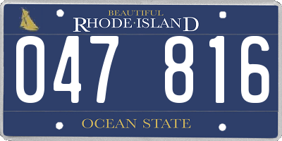 RI license plate 047816
