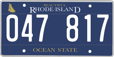 RI license plate 047817