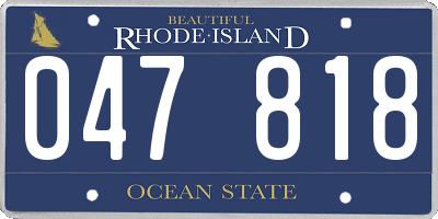 RI license plate 047818