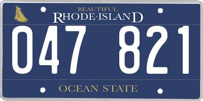 RI license plate 047821