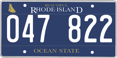 RI license plate 047822