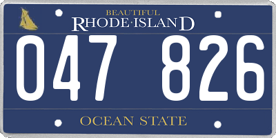 RI license plate 047826