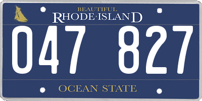 RI license plate 047827