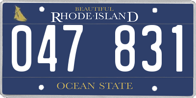 RI license plate 047831