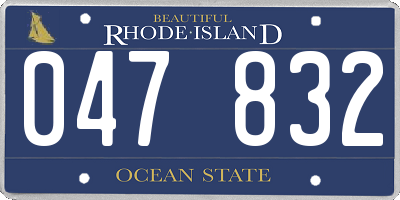 RI license plate 047832