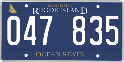 RI license plate 047835