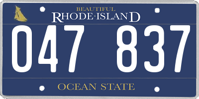 RI license plate 047837