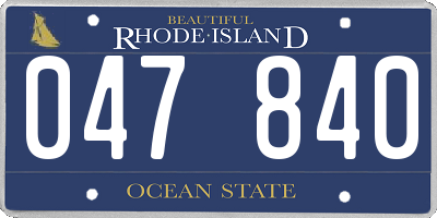 RI license plate 047840