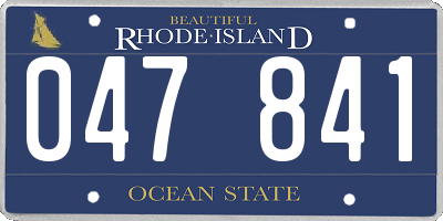 RI license plate 047841