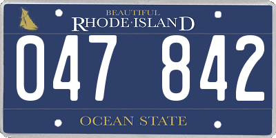 RI license plate 047842