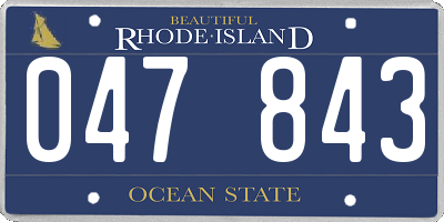 RI license plate 047843