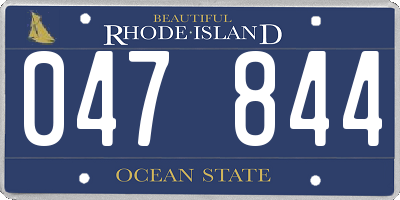 RI license plate 047844