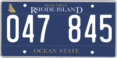 RI license plate 047845