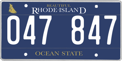 RI license plate 047847