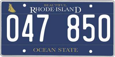 RI license plate 047850