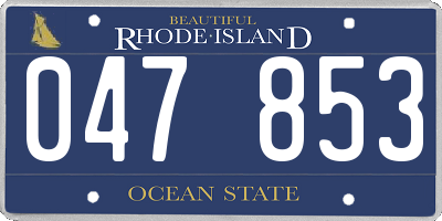 RI license plate 047853