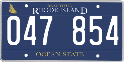 RI license plate 047854