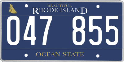 RI license plate 047855