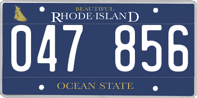 RI license plate 047856