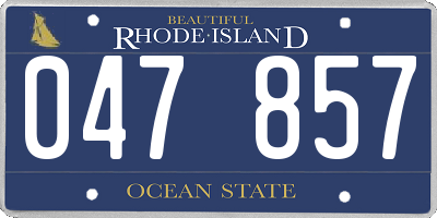 RI license plate 047857