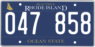 RI license plate 047858