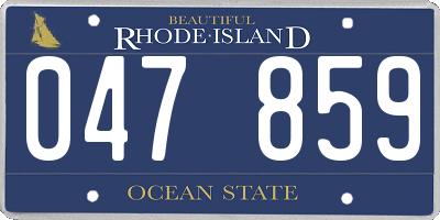 RI license plate 047859