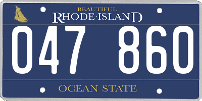 RI license plate 047860