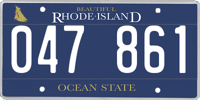 RI license plate 047861