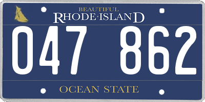 RI license plate 047862