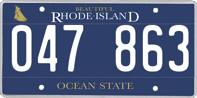 RI license plate 047863