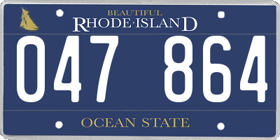 RI license plate 047864