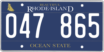 RI license plate 047865