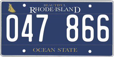 RI license plate 047866