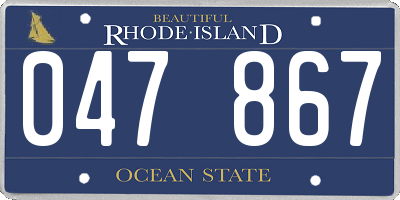 RI license plate 047867