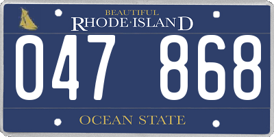 RI license plate 047868