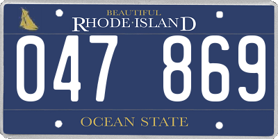 RI license plate 047869