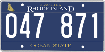 RI license plate 047871