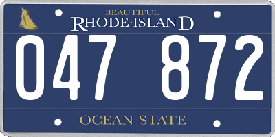 RI license plate 047872