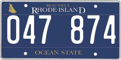 RI license plate 047874