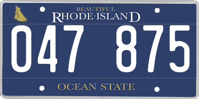 RI license plate 047875