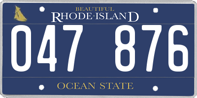 RI license plate 047876