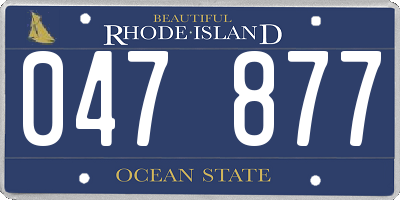 RI license plate 047877