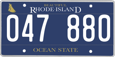 RI license plate 047880