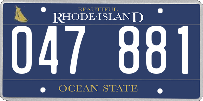 RI license plate 047881